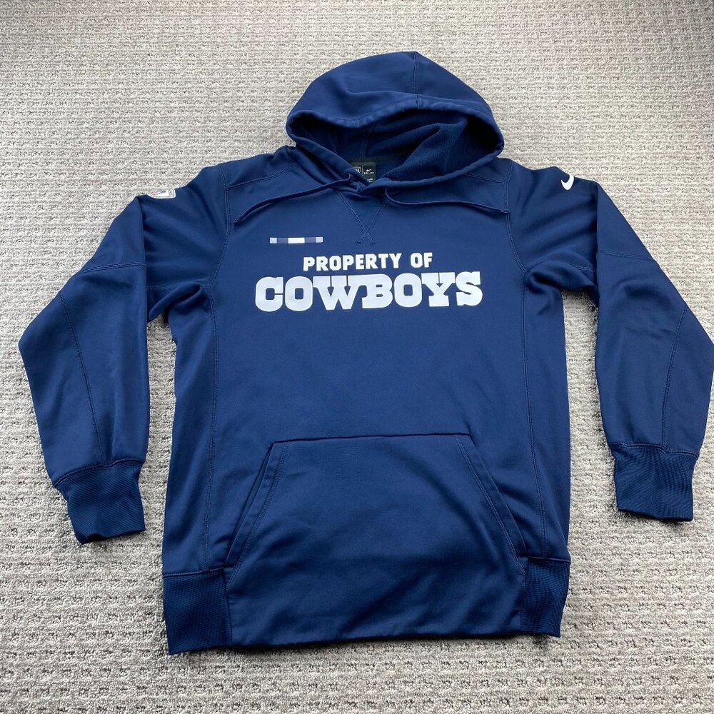 Nike DRI-FIT NFL Dallas Property Of Cowboys Hoodie Sweater Men Small S Navy Blue